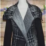 Ava Ladies Black Open Front Heavy Knit Mohair Blend Cardigan Sweater Size M Warm Photo 3
