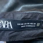 ZARA Women's Black Faux Vegan Leather Zipper Mini Straight Pencil Skirt Size XS Photo 3