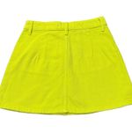 Piombo Women’s Neon Yellow 100% Pure Cotton Denim Skirt Size Small Photo 4