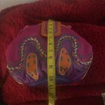 80s Vintage Samir Leather Colorful Pink Patchwork Crossbody Bag Purse Retro Funky RARE USA Made Measurement in pictures Purple Photo 6