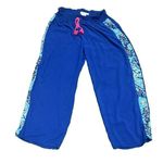 Vera Bradley Smocked Waist Wide Leg Challis Pants Blue Tassel Womens XL Boho Photo 0