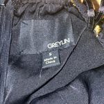 Greylin Black & Gold Pattern Strapless Silk Dress Photo 2