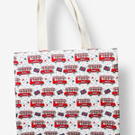 Milly Green cotton tote bag London bus Union Jack Red Photo 0