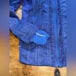 Lululemon Woman’s  Blue Run Jacket | Ruffle Zip Front | Plaid Paneling | Size 6 Photo 4
