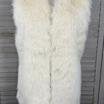 Olivaceous  Women's Cozy White Faux Fur Vest-Medium Photo 0