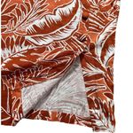 Forever 21 Tropical Print Linen Skirt Size M Knee Length Split Orange Coastal Photo 5