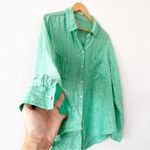 Lilly Pulitzer  Linen Long Sleeve Button Down Shirt in Sea View Photo 4