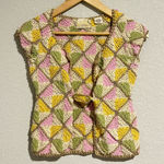 Anthropologie Guinevere Crochet Diamond Cap Sleeve Top Y2K Cottagecore Whimsical Photo 0