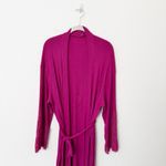 Anthropologie [] Magenta Pink Ilia Lace Sleeve Belted Wrap Robe Size Large L/XL Photo 2
