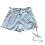 LA Hearts White Button Fly Tie Waist Shorts Medium Photo 1