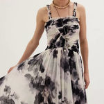 Free People  Tesa Smocked Mesh Midi Dress Ivory Combo S NWT Photo 0