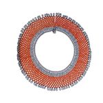 Kenya’s Artisans Saina Collar Orange & Blue Beaded Bib Statement Necklace Photo 8