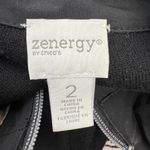 Chico's  Zenergy Size 2 US L 12 Lace Mix Neema Jacket Black Full Zip Knit Stretch Photo 3