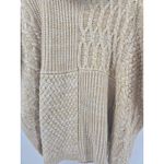 Moth Oversized Cable Knit Turtleneck Poncho Sweater Beige One Size Tan Size undefined Photo 1
