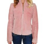 wilson's leather Vintage  Pink Leather Jacket Pink Suede Small Glam Photo 2