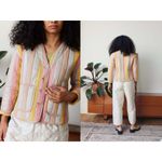 Rujuta Sheth Verona Reversible Jacket in Candy Stripe Womans Medium NWT Yellow Photo 1