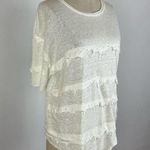 IRO  Jeans Cream Distressed Birtie Linen Destroyed Tee Photo 2