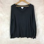 Lucky Brand Black Lightweight V-neck Sweater LARGE Photo 5