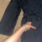 Garnet Hill Twill Cargo Jacket Belted Roll-Tab Sleeves Carbon Blue XS Photo 3