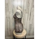 Leopard Mesh Slip Dress Women’s Size L – Sheer Stretch Cami Mini Dress Brown Size L Photo 1