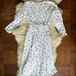 XiRENA Reece Wrap Dress White & Blue Crinkle Gauze long sleeve Size L Photo 6