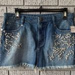 Free People NWT Shine Bright Shine Far Denim Mini Skirt Size 4 Photo 4