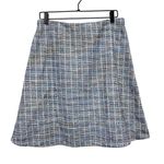 Margaret M Women Large Plaid Textured Lined Skirt Light Blue Pencil A Photo 2