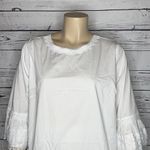 Grand & Greene Size 2X White Boho Floral Crochet Lace Keyhole Peasant Shirt Top Photo 1