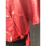 Kensie New NWT Small S Red Belt Front V Neck Top Photo 1