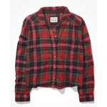 American Eagle  Outfitters‎ Cozy Cabin Cropped Flannel, Red/Green plaid, M Photo 2