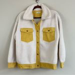 JODIFL  Contrast Corduroy Trimmed Button Up Sherpa Jacket Size S Cabincore Photo 2