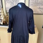 Tuckernuck Navy Crepe Royal Shirt Dress Preppy Minimalist Size Medium Photo 5