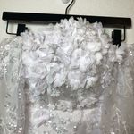 White Corset Floral Off the Shoulder Dress Size S Photo 4