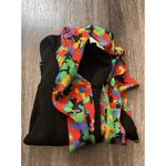 Vintage Vivanti Womens Sz 10 80s Retro Knit Sweater Scarf Colorful Made in USA Black Photo 14