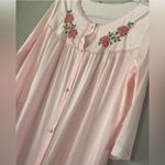 Vintage Lorraine PINK Nylon Floral Embroidered Nightgown Size Large Ice Pink GUC Photo 6