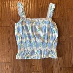 Draper James linen blend RSVP floral smocked cropped tank size Xl Photo 7