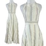 Anthropologie Z & L Bohemian Goddess Golden Slumbers Maxi Dress Medium Shiny Metallic Shimmer Photo 3