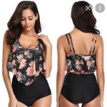 Souqfone Swimsuits Women Bathing Suits Ruffled Flounce Top Photo 8