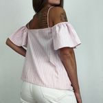 H&M NWOT Off-The-Shoulder Blouse in Light Pink | Size M Photo 4