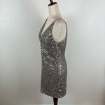 Dress the Population Tatum metallic sequin body con mini party dress women’s L Photo 6