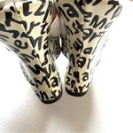 Stuart Weitzman Leather Graffiti Print Logo Sandals Wedges Size 8 Photo 5