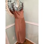 Sachin + Babi Cali Peachy Satin Cowl Neck Slip Midi Dress Sedona Pink Size 10 Photo 3