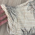 Pilcro Anthropologie Short Sleeve Boxy Striped Floral Tee Shirt XS Tan Photo 4