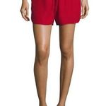Robert Rodriguez  Relaxed Low-Rise Drawstring Silk Shorts, Crimson Size XS Photo 0