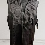 Bisou Bisou  Black Satin Dressy Sleeveless Blouse Size XL Photo 0