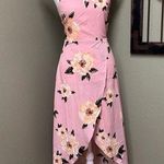 J.O.A. J.0.A. Pink floral high low overlapping maxi dress Photo 0