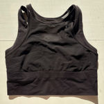 Lululemon  Black Mesh Racerback Sports Bra Size 6 High Support Workout Athleisure Photo 0