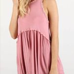 POL Dusty Rose Crochet Trim Hi-lo Babydoll Tank Small Photo 1