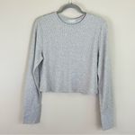Nuuds Gray Micro Waffle Long Sleeve Crop‎ Top Size XXL Photo 1