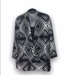 Notations SZ S Black & White Abstract Wrap Blouse Photo 1